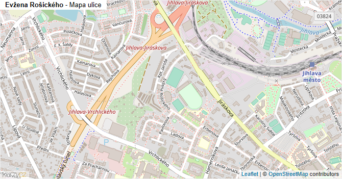 Evžena Rošického - mapa ulice