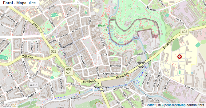 Farní - mapa ulice