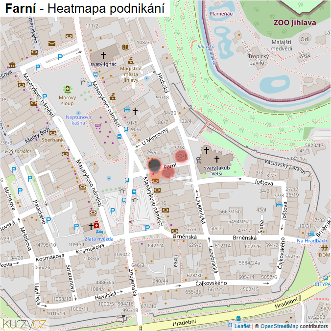 Mapa Farní - Firmy v ulici.