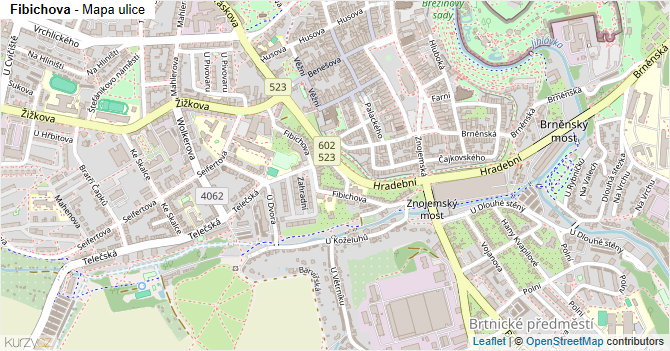 Fibichova - mapa ulice