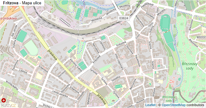Fritzova - mapa ulice