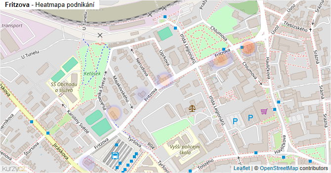 Fritzova - mapa podnikání