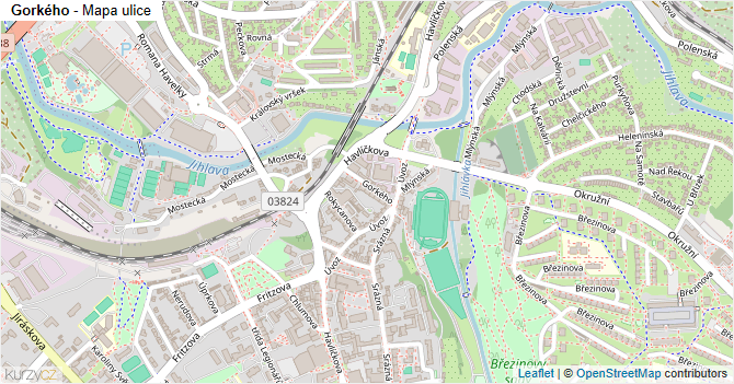 Gorkého - mapa ulice