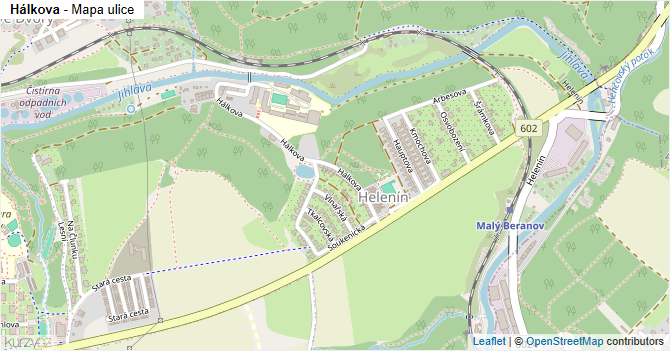 Hálkova - mapa ulice