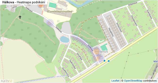 Hálkova - mapa podnikání