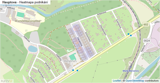 Hauptova - mapa podnikání