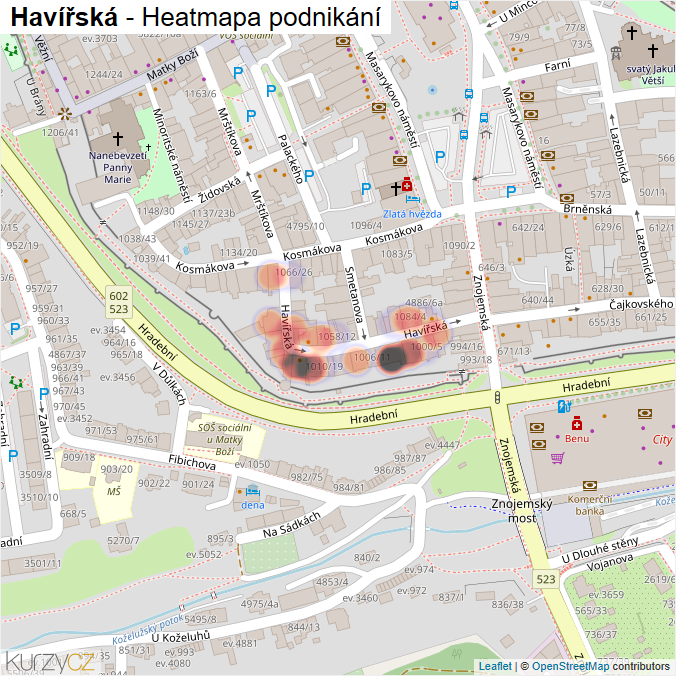 Mapa Havířská - Firmy v ulici.