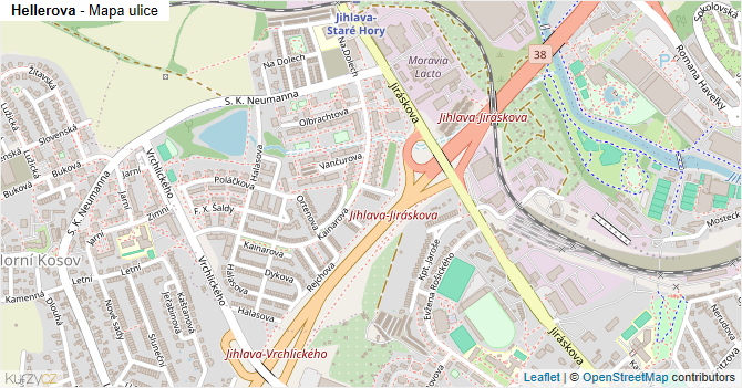 Hellerova - mapa ulice
