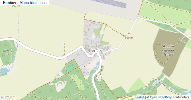 Henčov - mapa části obce