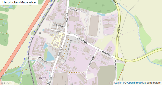 Heroltická - mapa ulice