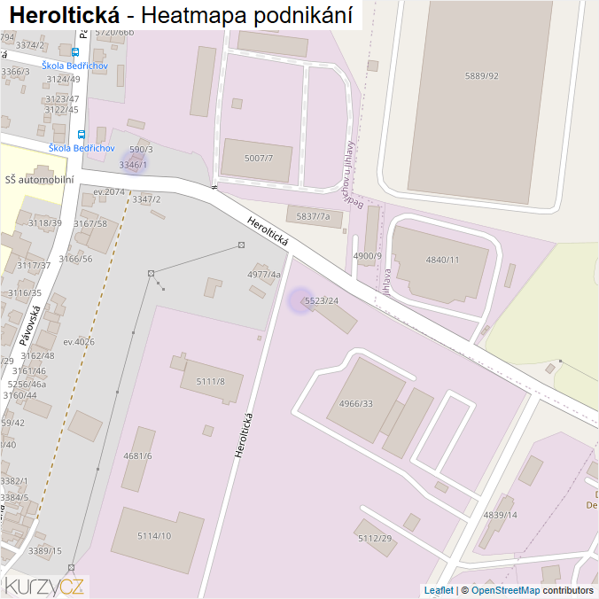 Mapa Heroltická - Firmy v ulici.