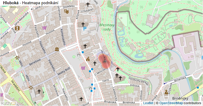 Hluboká - mapa podnikání