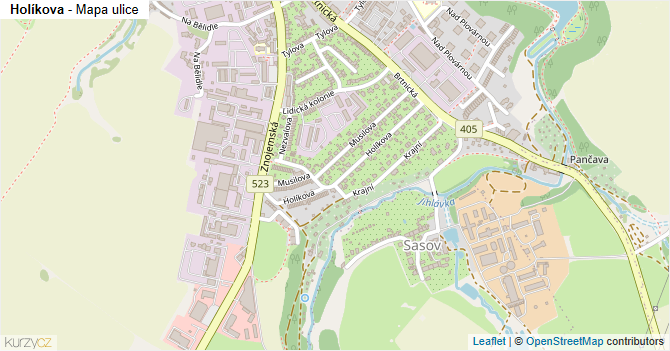 Holíkova - mapa ulice