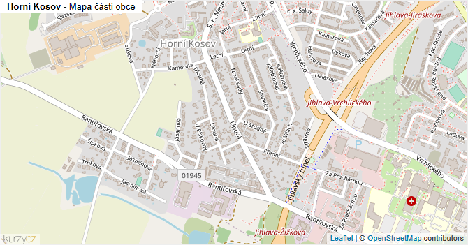 Horní Kosov - mapa části obce