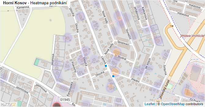Horní Kosov - mapa podnikání