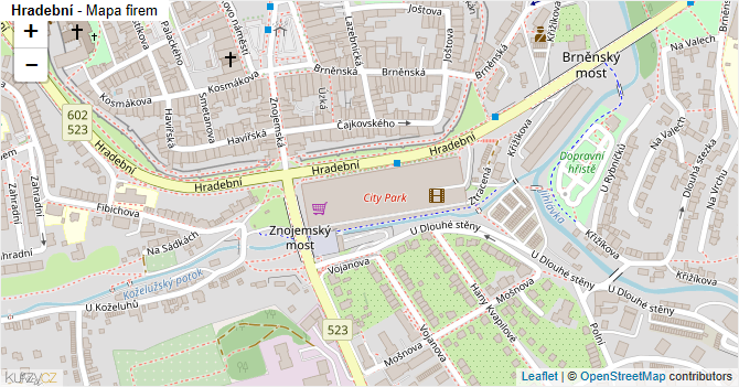 Hradební - mapa firem