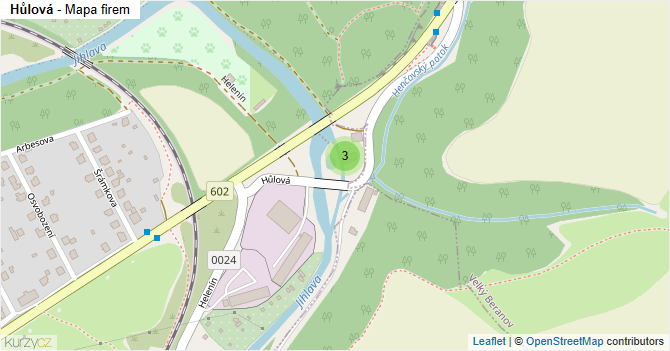 Hůlová - mapa firem