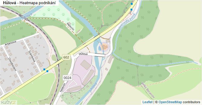 Hůlová - mapa podnikání