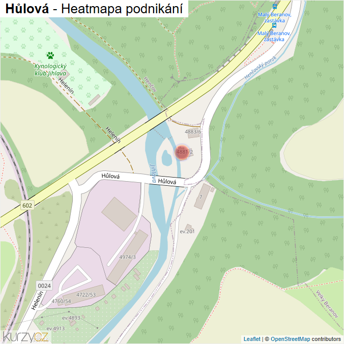 Mapa Hůlová - Firmy v ulici.