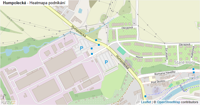 Humpolecká - mapa podnikání
