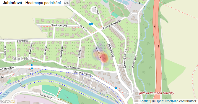 Jabloňová - mapa podnikání