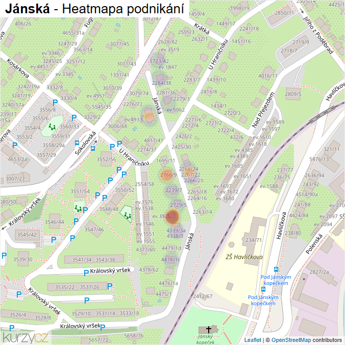 Mapa Jánská - Firmy v ulici.