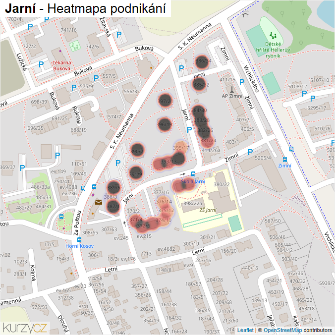 Mapa Jarní - Firmy v ulici.