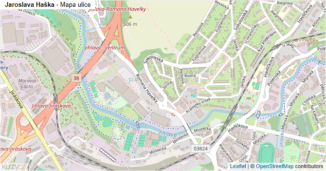 Jaroslava Haška - mapa ulice