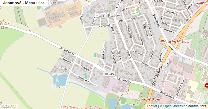 Jasanová - mapa ulice