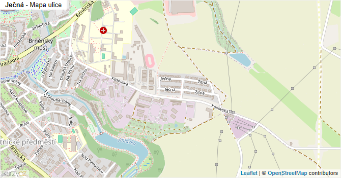 Ječná - mapa ulice