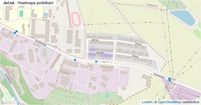 Ječná - mapa podnikání