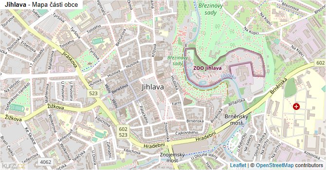 Jihlava - mapa části obce