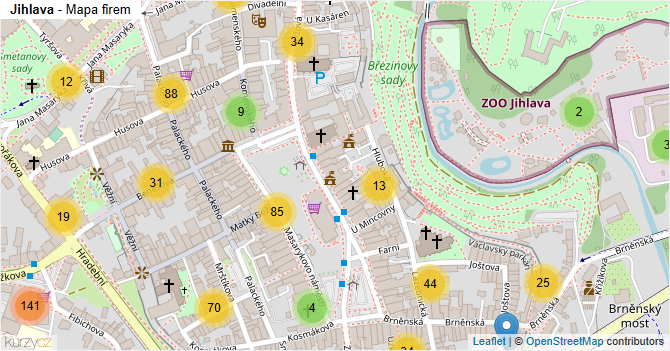 Jihlava - mapa firem