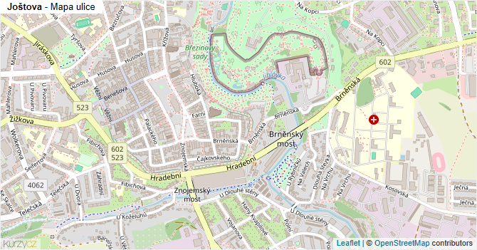 Joštova - mapa ulice