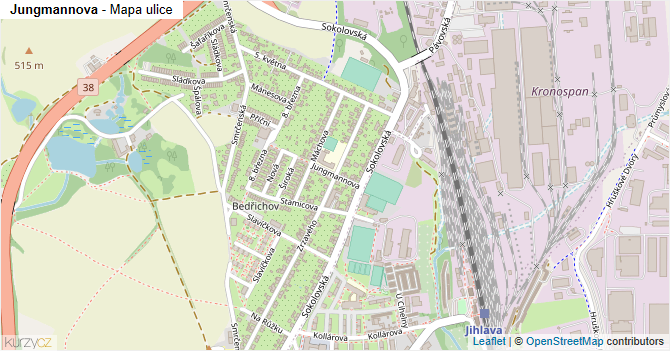 Jungmannova - mapa ulice