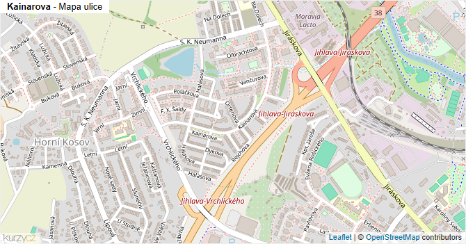 Kainarova - mapa ulice