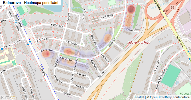 Kainarova - mapa podnikání