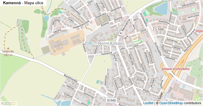 Kamenná - mapa ulice