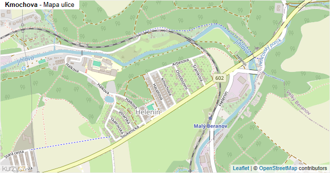Kmochova - mapa ulice