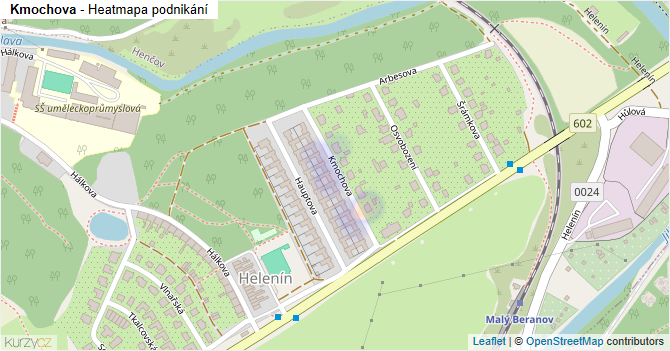 Kmochova - mapa podnikání