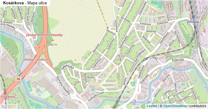 Kosárkova - mapa ulice