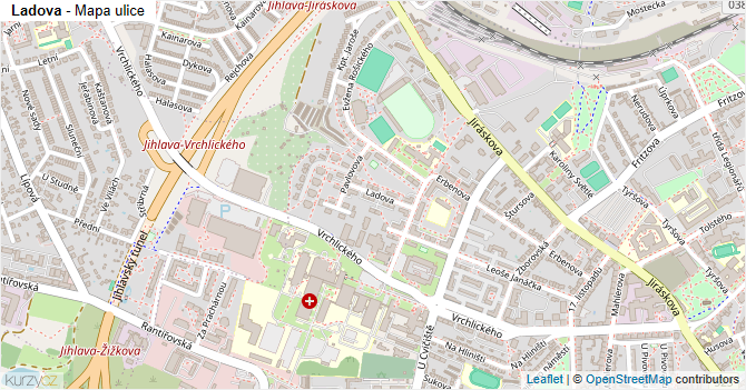 Ladova - mapa ulice