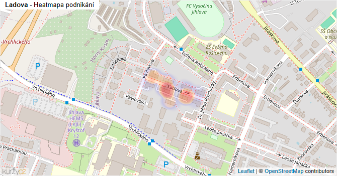 Ladova - mapa podnikání
