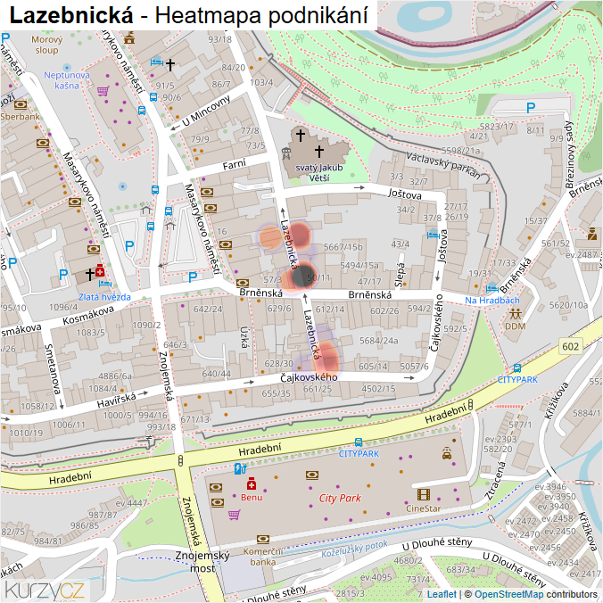 Mapa Lazebnická - Firmy v ulici.