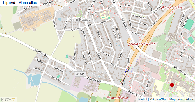 Lípová - mapa ulice