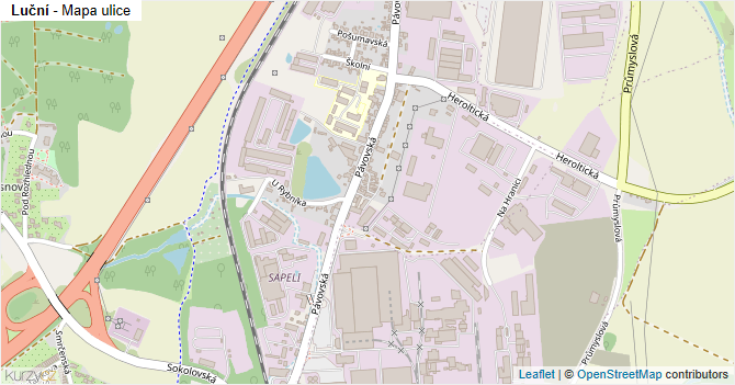Luční - mapa ulice