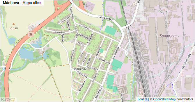 Máchova - mapa ulice