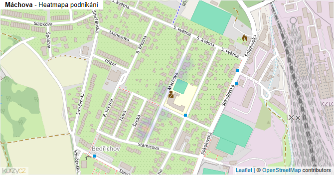 Máchova - mapa podnikání