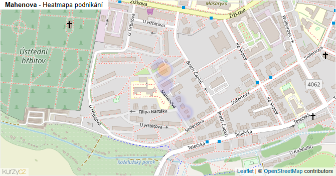 Mahenova - mapa podnikání