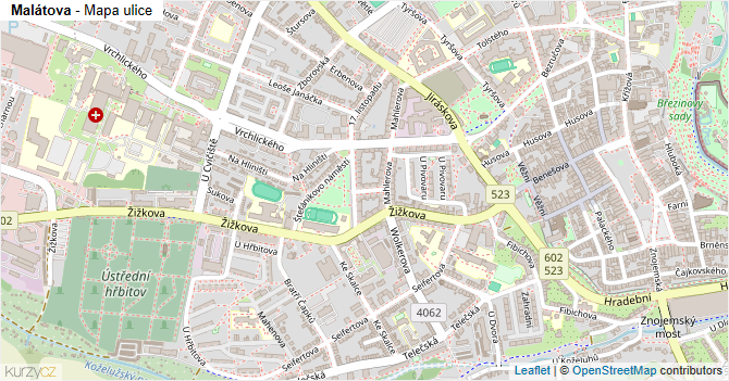 Malátova - mapa ulice
